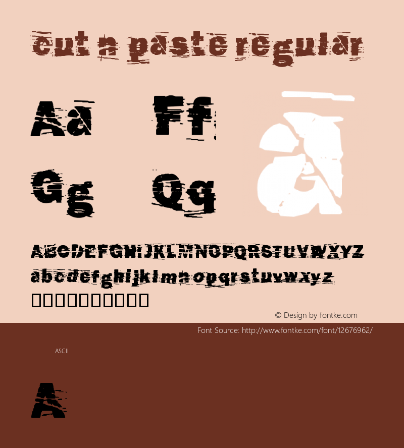 cut n paste regular Version 1.50 Font Sample