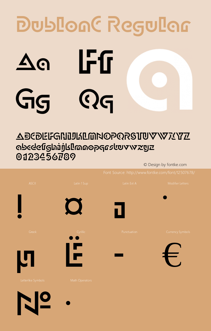 DublonC Regular OTF 1.0;PS 001.000;Core 116;AOCW 1.0 161 Font Sample