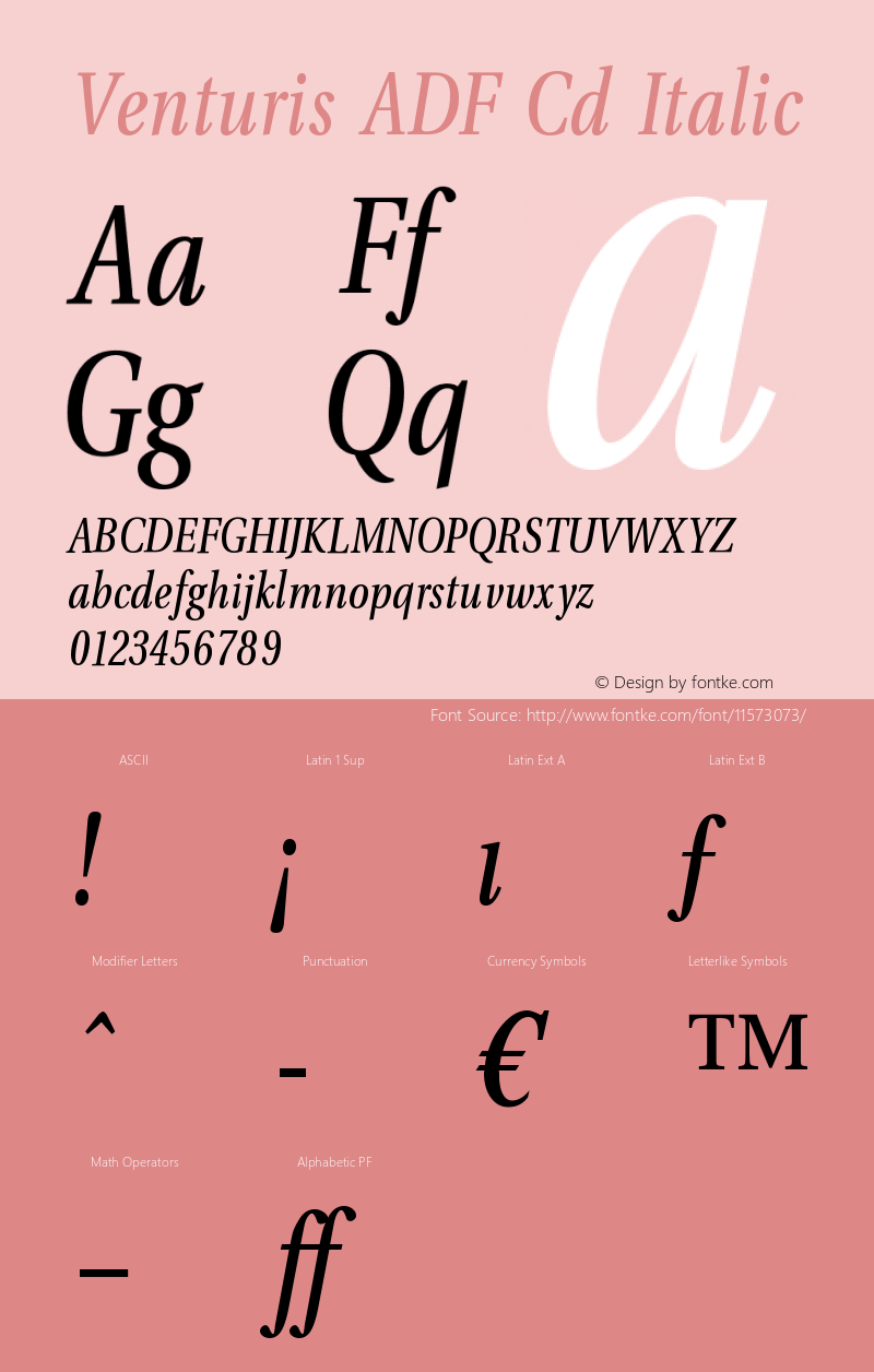 Venturis ADF Cd Italic Version 1.005 Font Sample