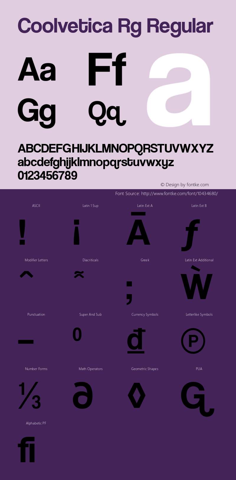 Coolvetica Rg Regular Version 4.200 Font Sample