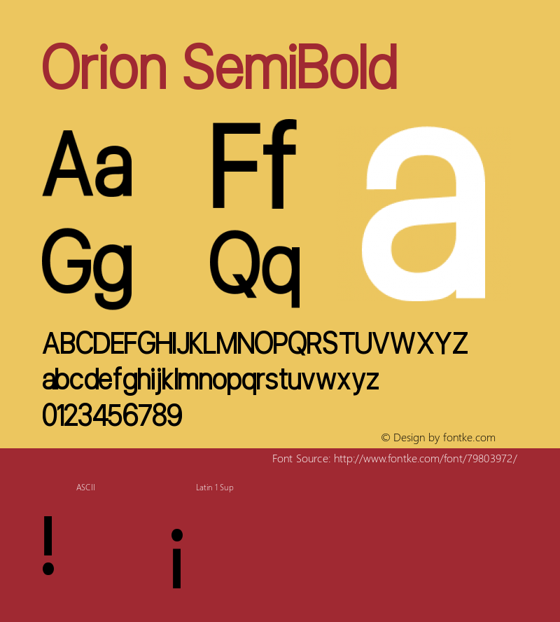 Orion SemiBold Version 1.000;PS 001.000;hotconv 1.0.88;makeotf.lib2.5.64775 Font Sample