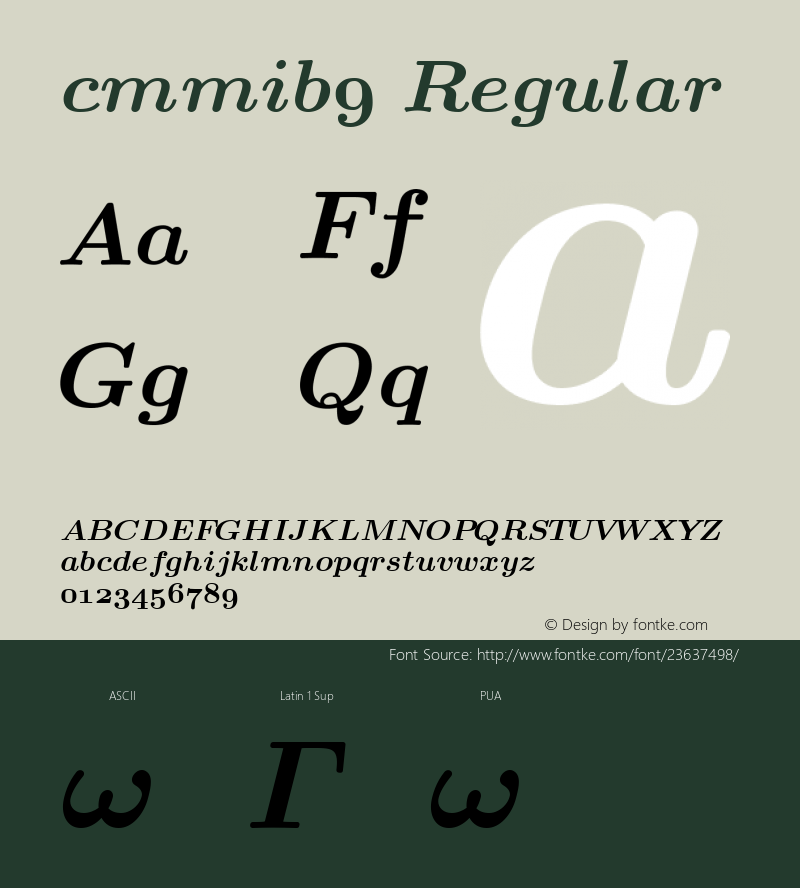 cmmib9 Version 1.0 Font Sample