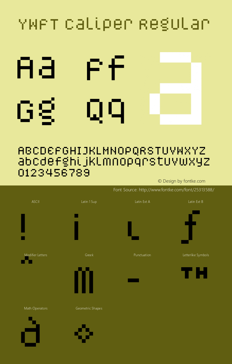 YWFTCaliper-Alternate version 1.00 Font Sample