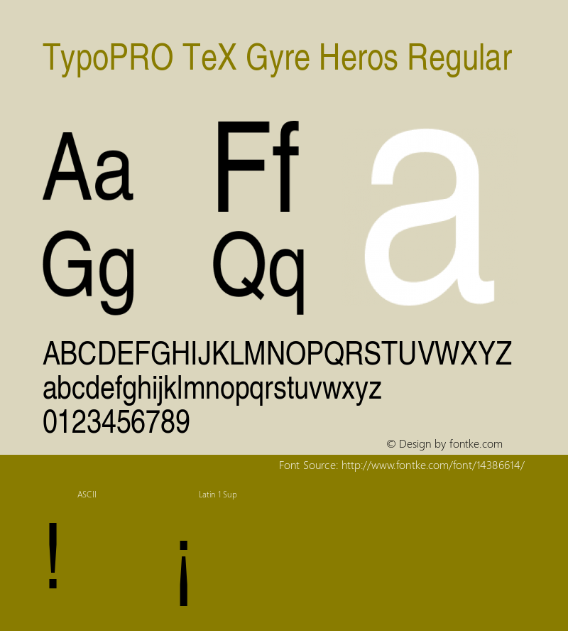 TypoPRO TeX Gyre Heros Regular Version 2.004;PS 2.004;hotconv 1.0.49;makeotf.lib2.0.14853 Font Sample