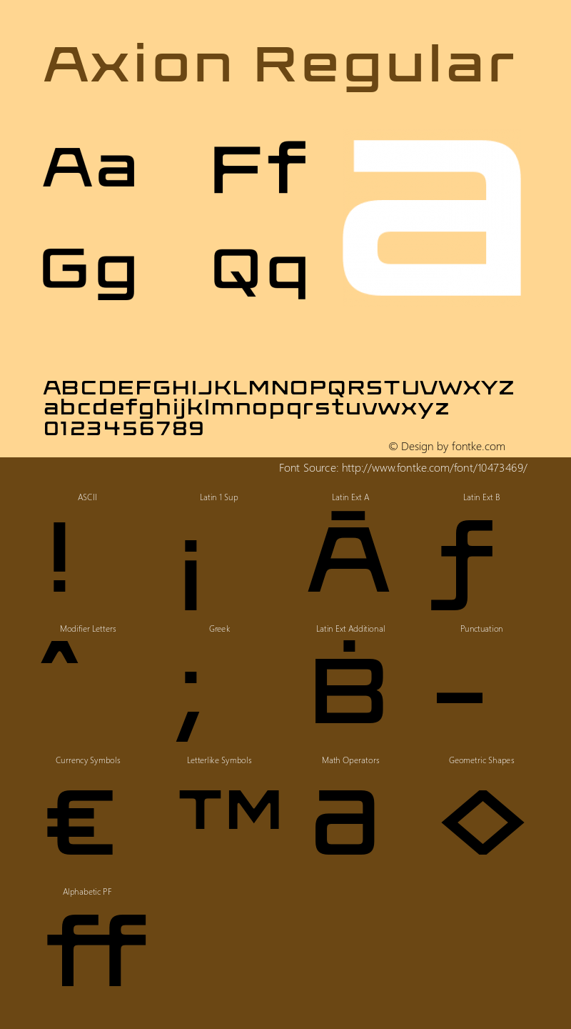 Axion Regular OTF 1.000;PS 001.000;Core 1.0.34 Font Sample