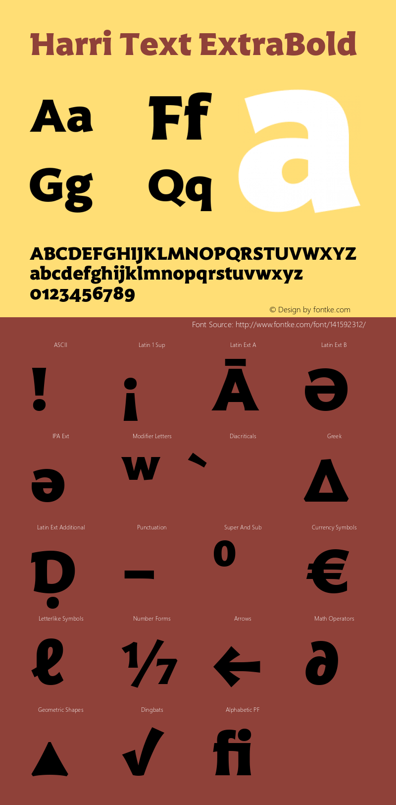 Harri Text ExtraBold Version 1.005 Font Sample