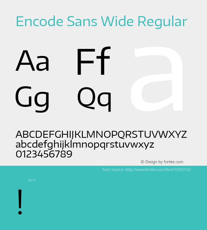 Encode Sans Wide Regular Version 1.000; ttfautohint (v1.4.1) Font Sample