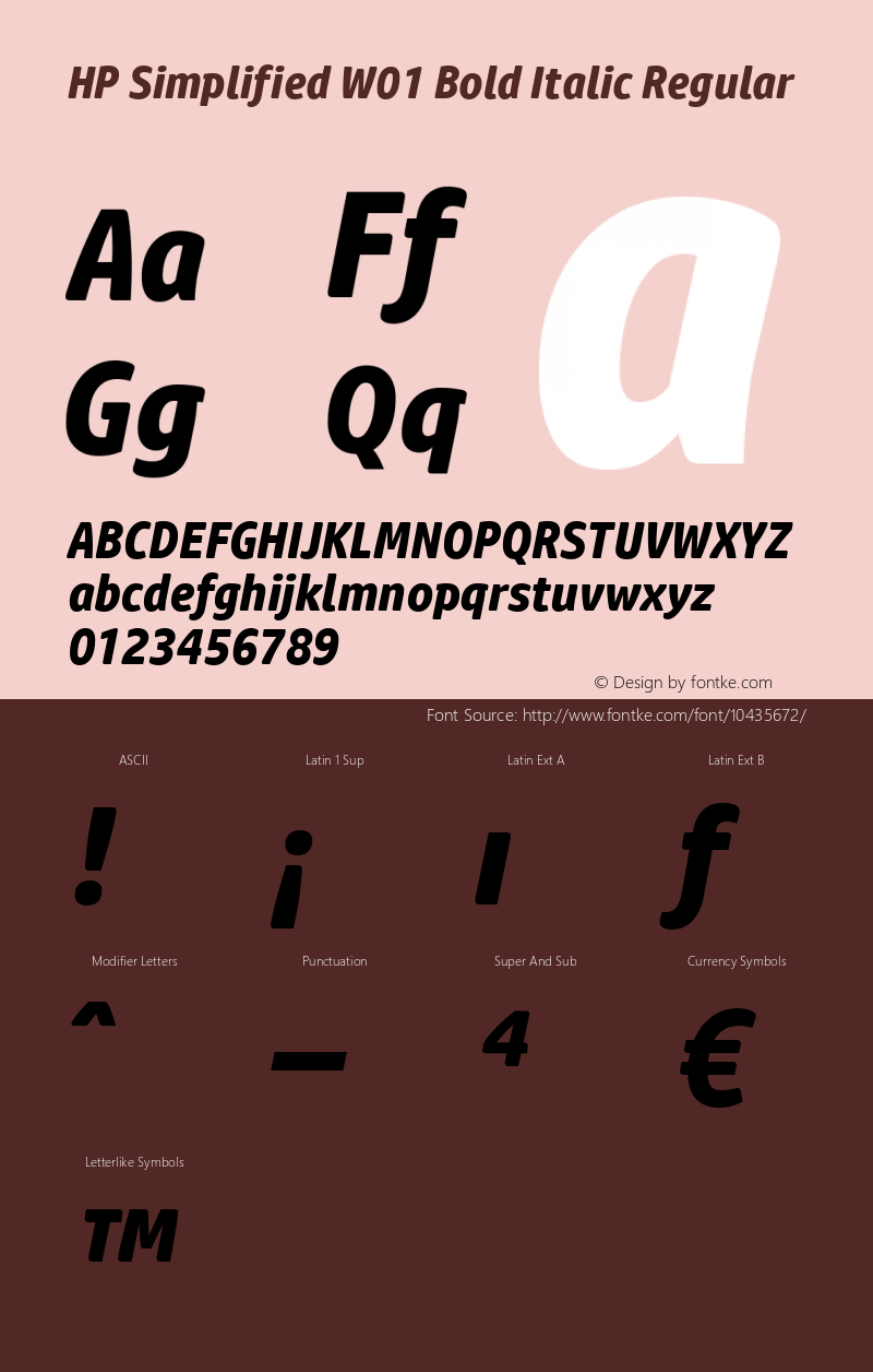 HP Simplified W01 Bold Italic Regular Version 1.00 Font Sample