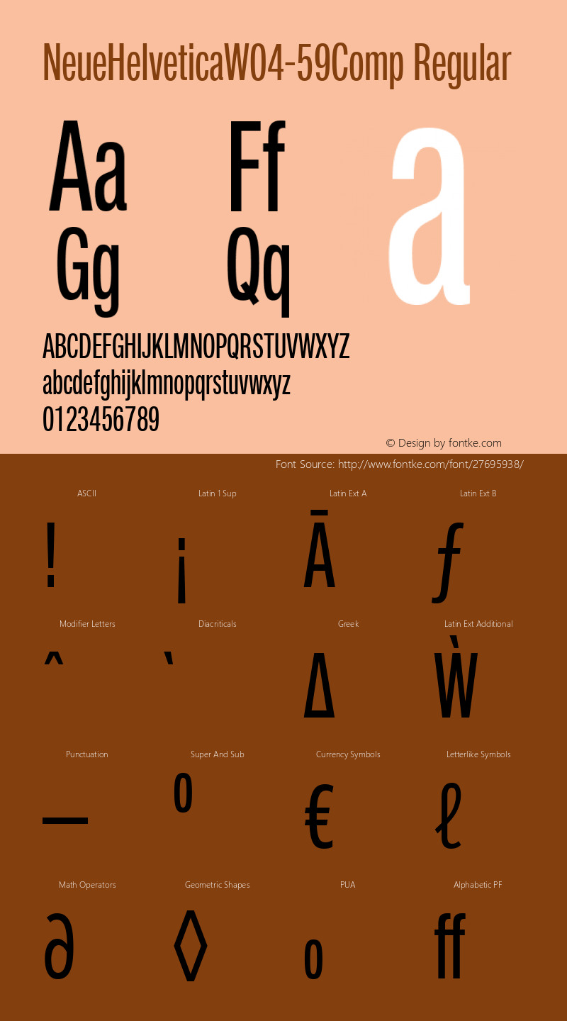 Neue Helvetica W04 59 Comp Version 1.000 Font Sample