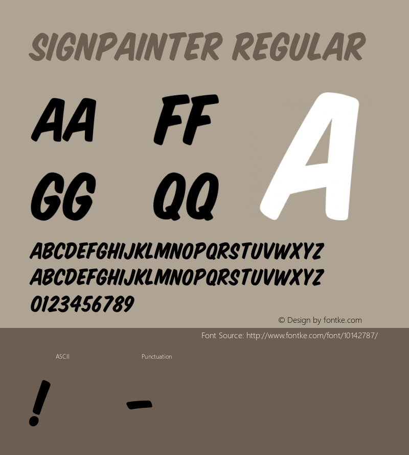 SignPainter Regular Version 1.000;PS 001.000;hotconv 1.0.38 Font Sample
