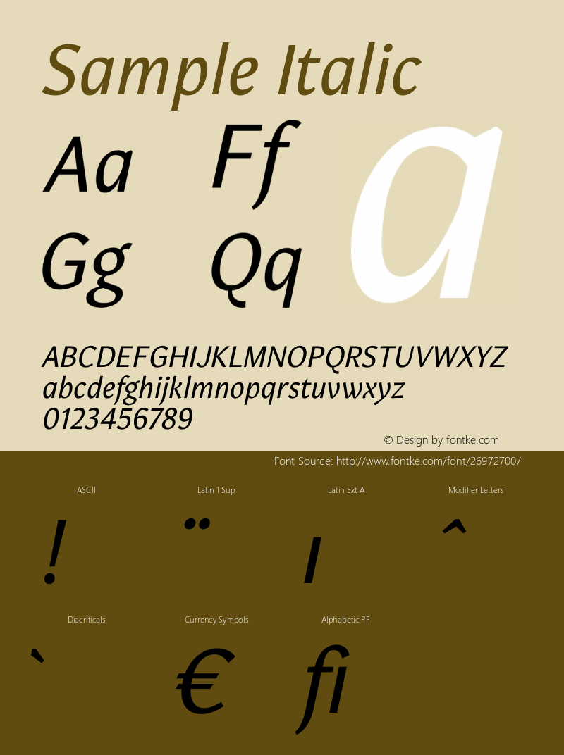 Sample Italic Version 1.001;September 24, 2018;FontCreator 11.5.0.2421 64-bit Font Sample