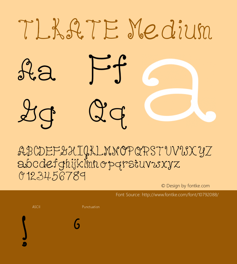 TLKATE Medium Version 001.000 Font Sample
