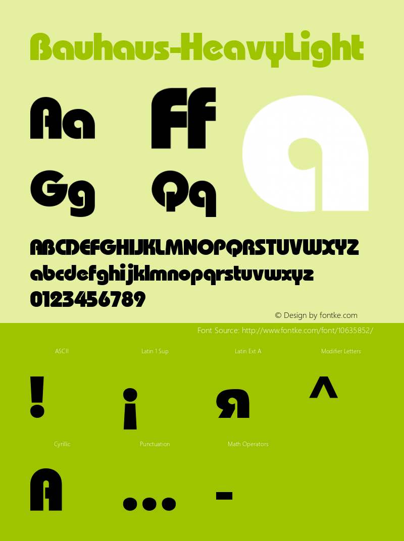 Bauhaus-Heavy Light 001.000 Font Sample