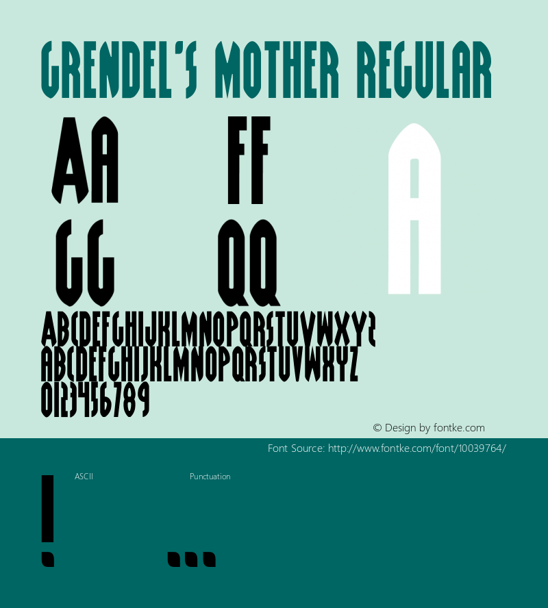 Grendel's Mother Regular 1 Font Sample