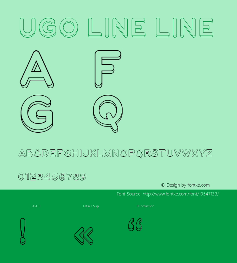 UGO LINE LINE Version 1.00 2014 Font Sample