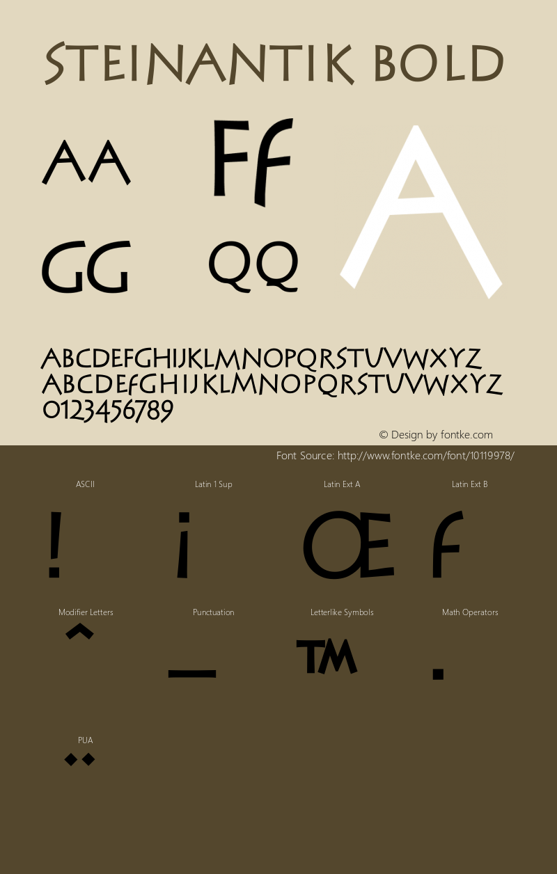 SteinAntik Bold 1.0 2003-10-09 Font Sample