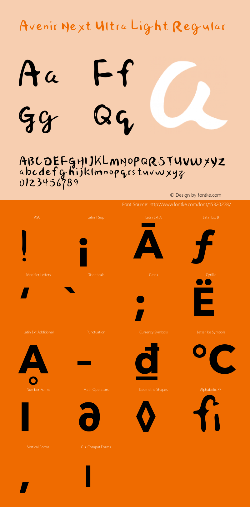 Avenir Next Ultra Light Regular 8.0d5e5 Font Sample