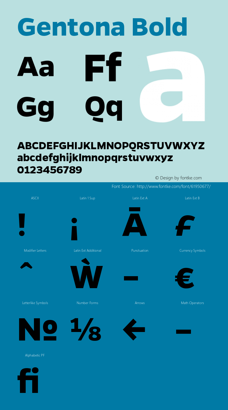 Gentona Bold Version 1.001;PS 001.001;hotconv 1.0.70;makeotf.lib2.5.58329 Font Sample