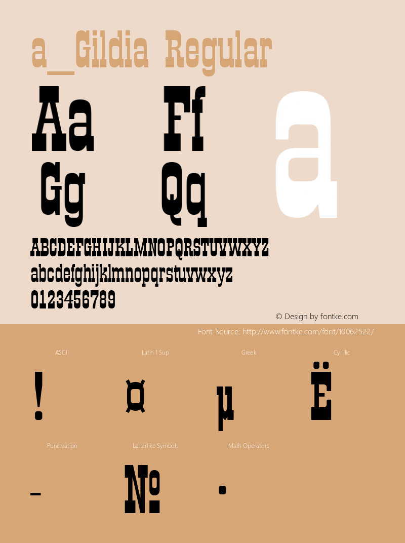 a_Gildia Regular Macromedia Fontographer 4.1 18.08.97 Font Sample