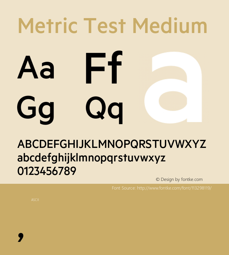 Metric-MediumTest Version 1.001;PS 001.001;hotconv 1.0.57;makeotf.lib2.0.21895;0 Font Sample