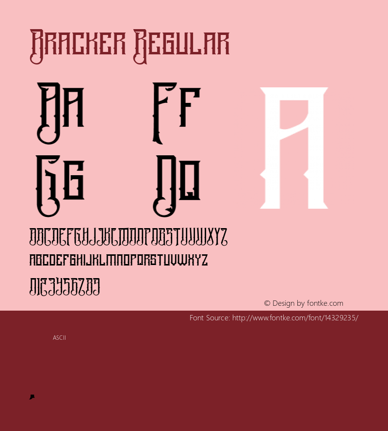 Bracker Regular Version 2.7 Font Sample