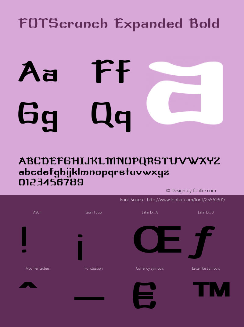 FOTScrunch-ExpandedBold Version 1.000 Font Sample