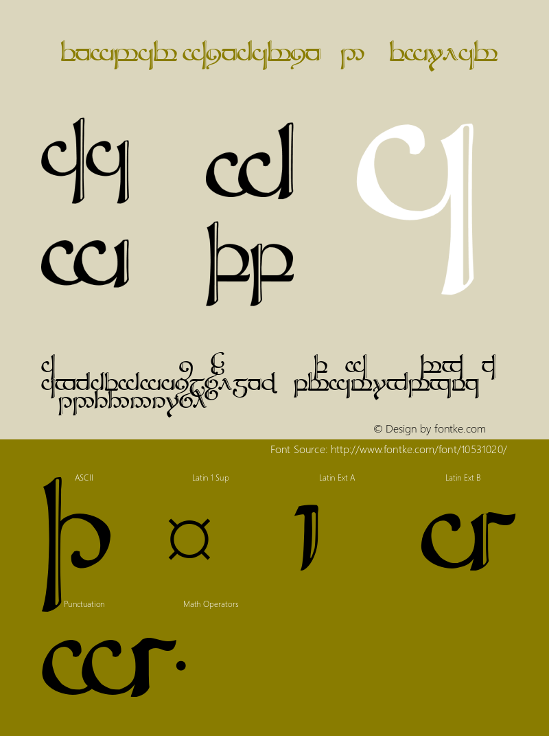 Tengwar Sindarin-2 Regular Version 1.0 Font Sample