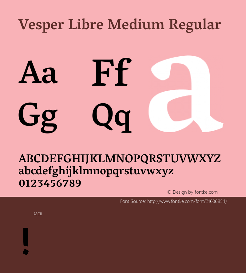 VesperLibreMedium Version 1.0 Font Sample