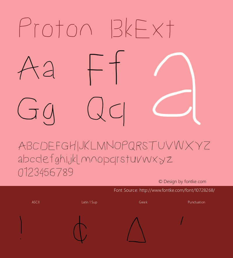 Proton BkExt Version 1.017 Font Sample
