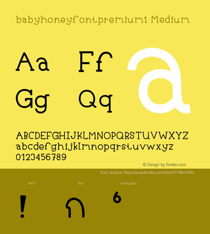 babyhoneyfontpremium1 Version 001.000 Font Sample