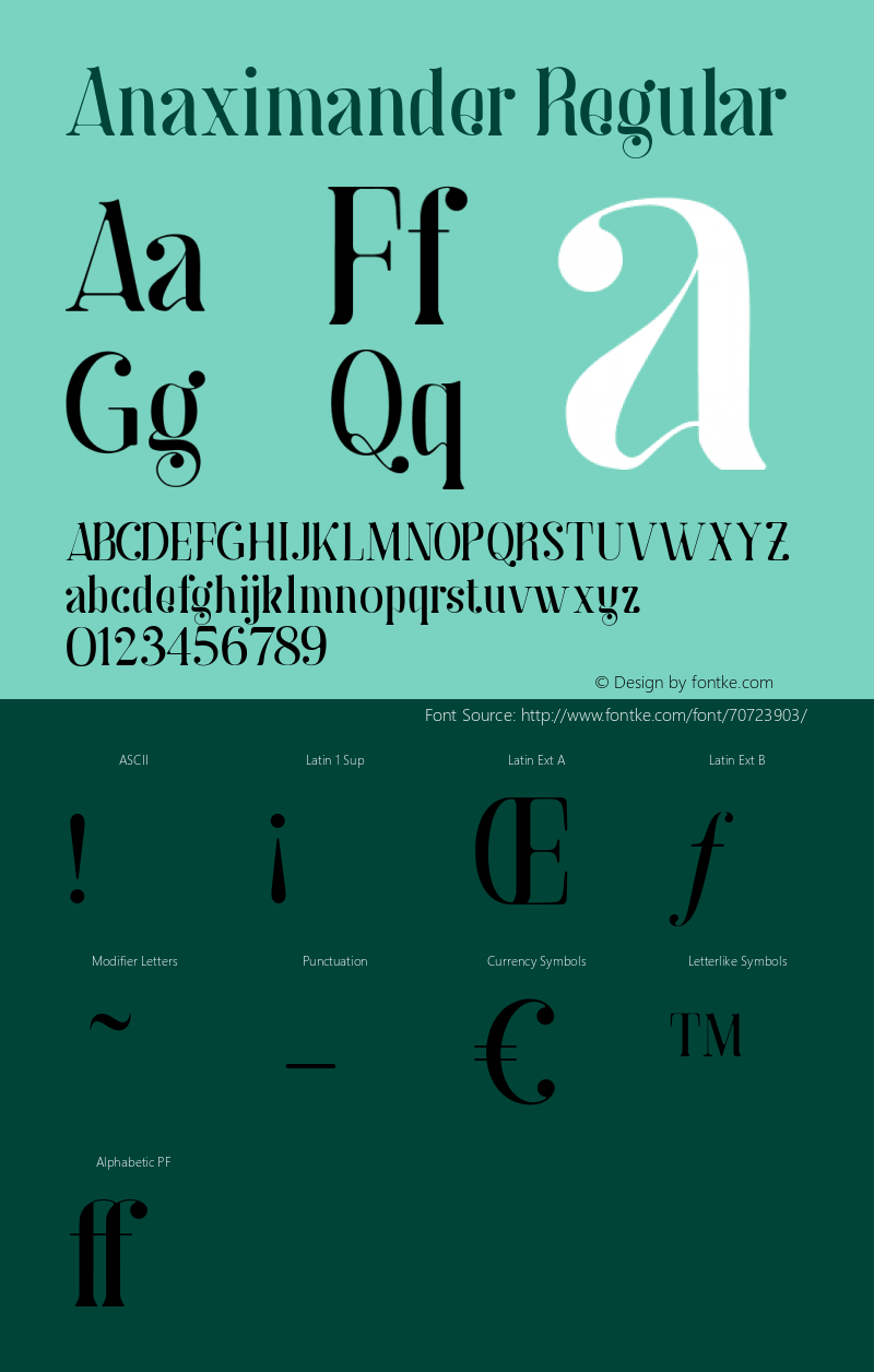 Anaximander Version 1.000 Font Sample