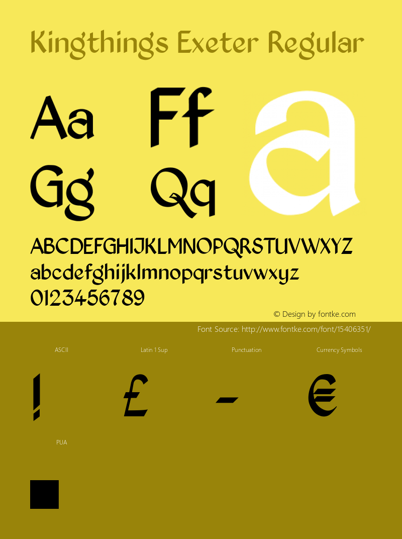 Kingthings Exeter Regular 1.0 Font Sample