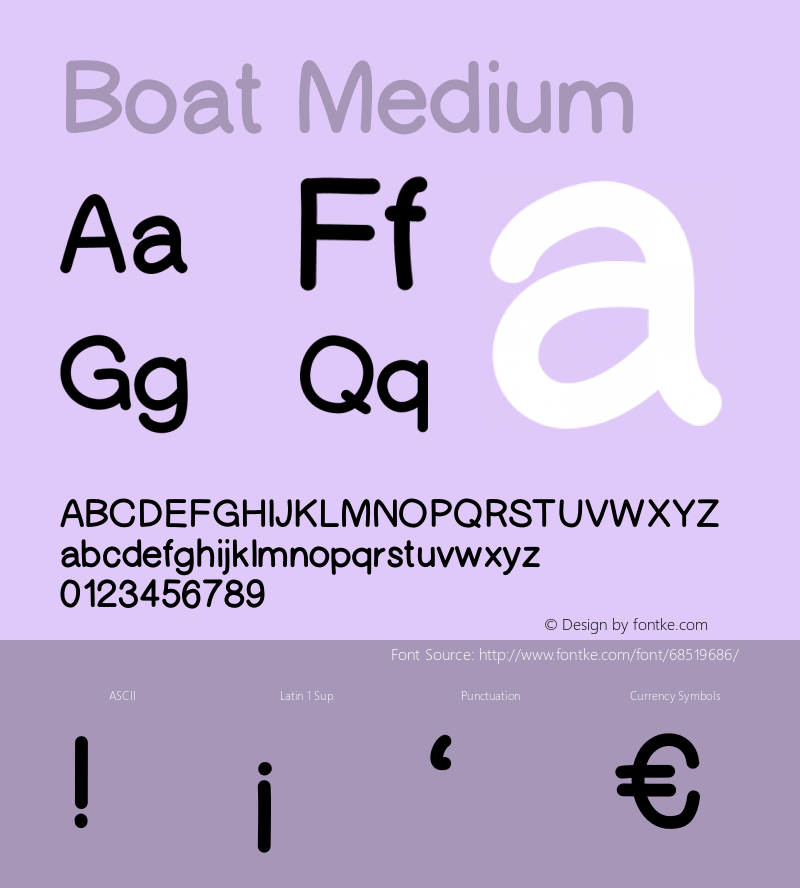 Boat Version 001.000 Font Sample