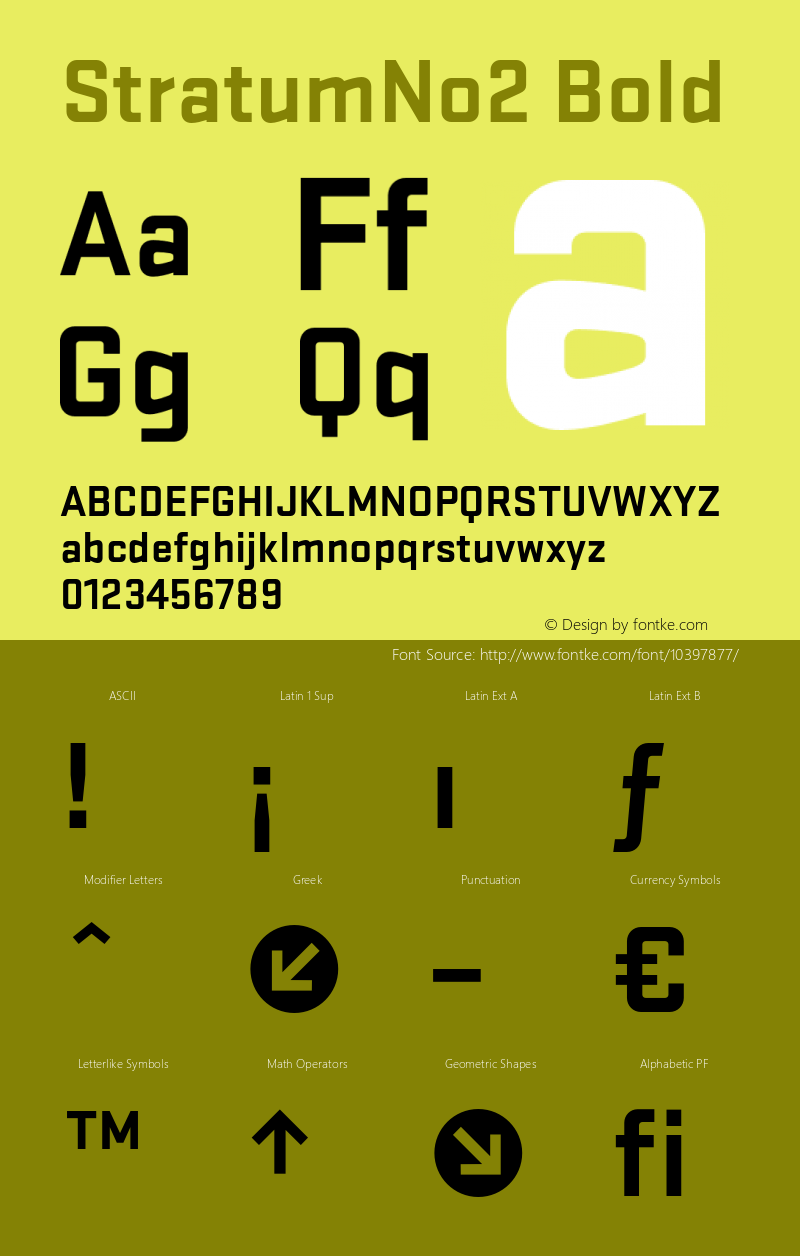 StratumNo2 Bold 001.000 Font Sample