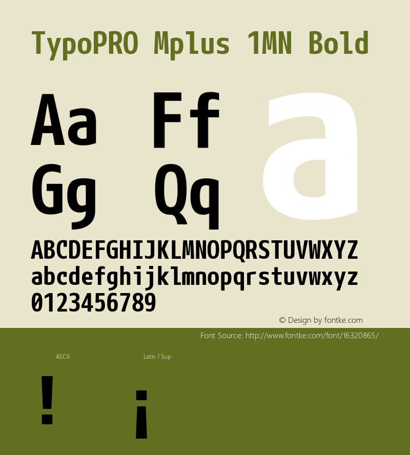 TypoPRO Mplus 1MN Bold Version 1.059 Font Sample