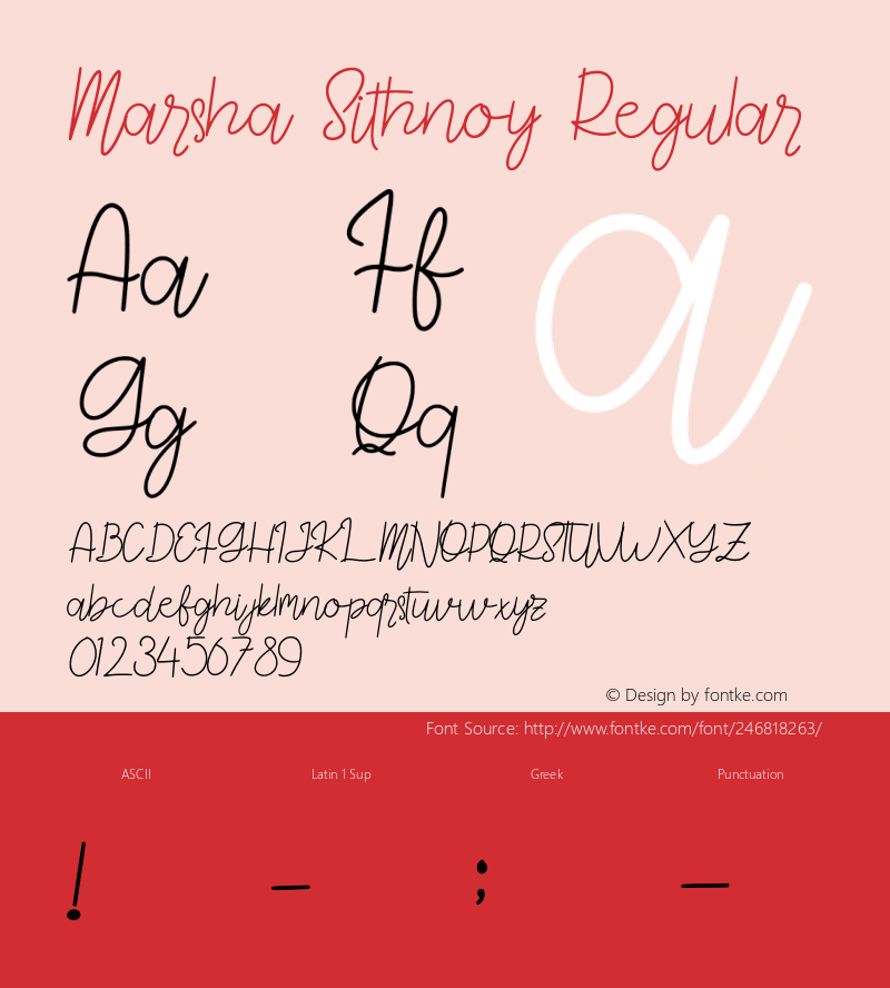 Marsha Sithnoy Version 1.00;April 12, 2022;FontCreator 13.0.0.2630 64-bit图片样张
