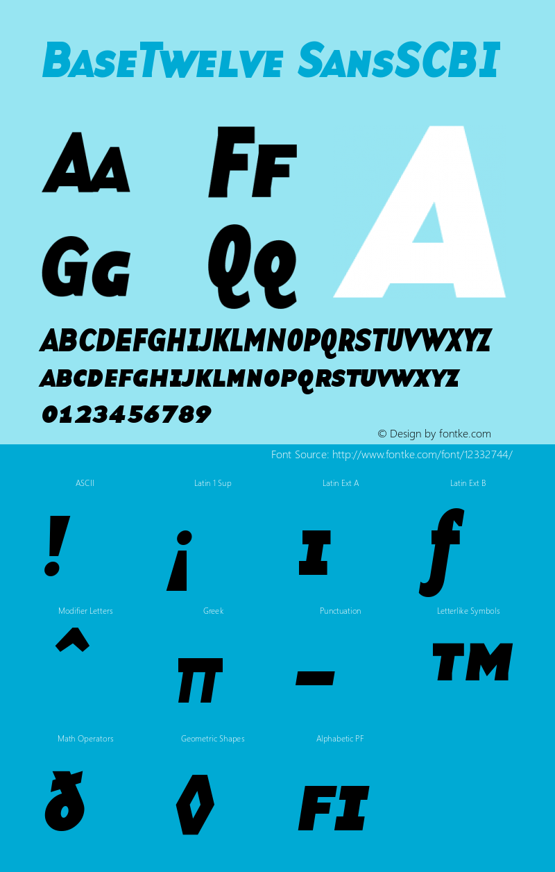 BaseTwelve SansSCBI Version 001.000 Font Sample