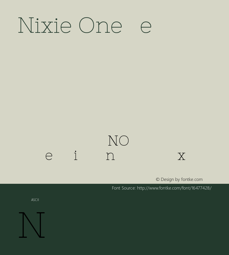 Nixie One Regular Version 1.004 Font Sample