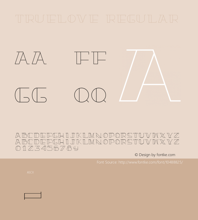 TrueLove Regular Version 1.000 Font Sample