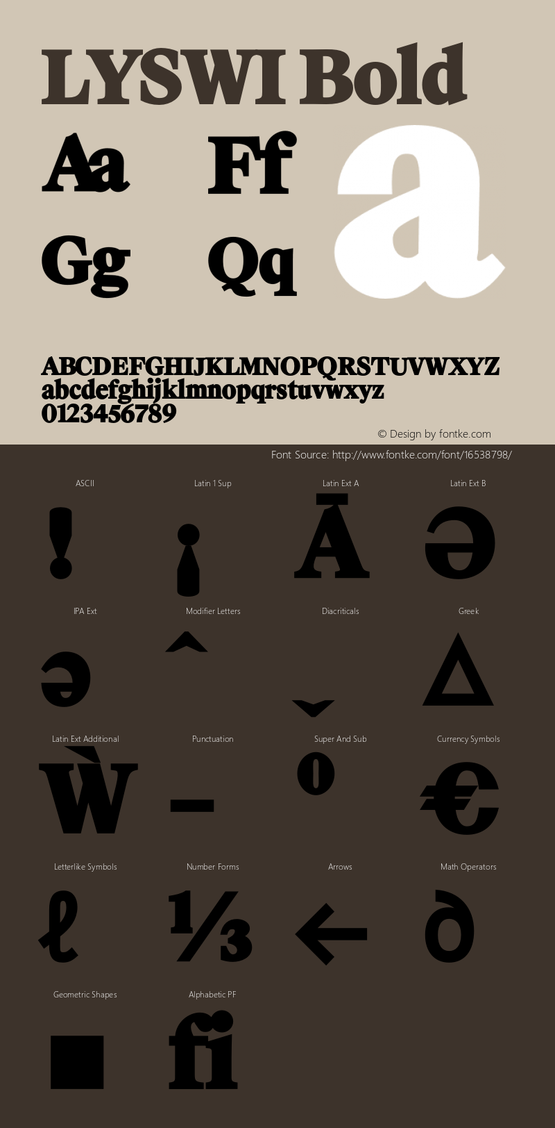 LYSWI Bold Version 1.000;PS 001.001;hotconv 1.0.56 Font Sample