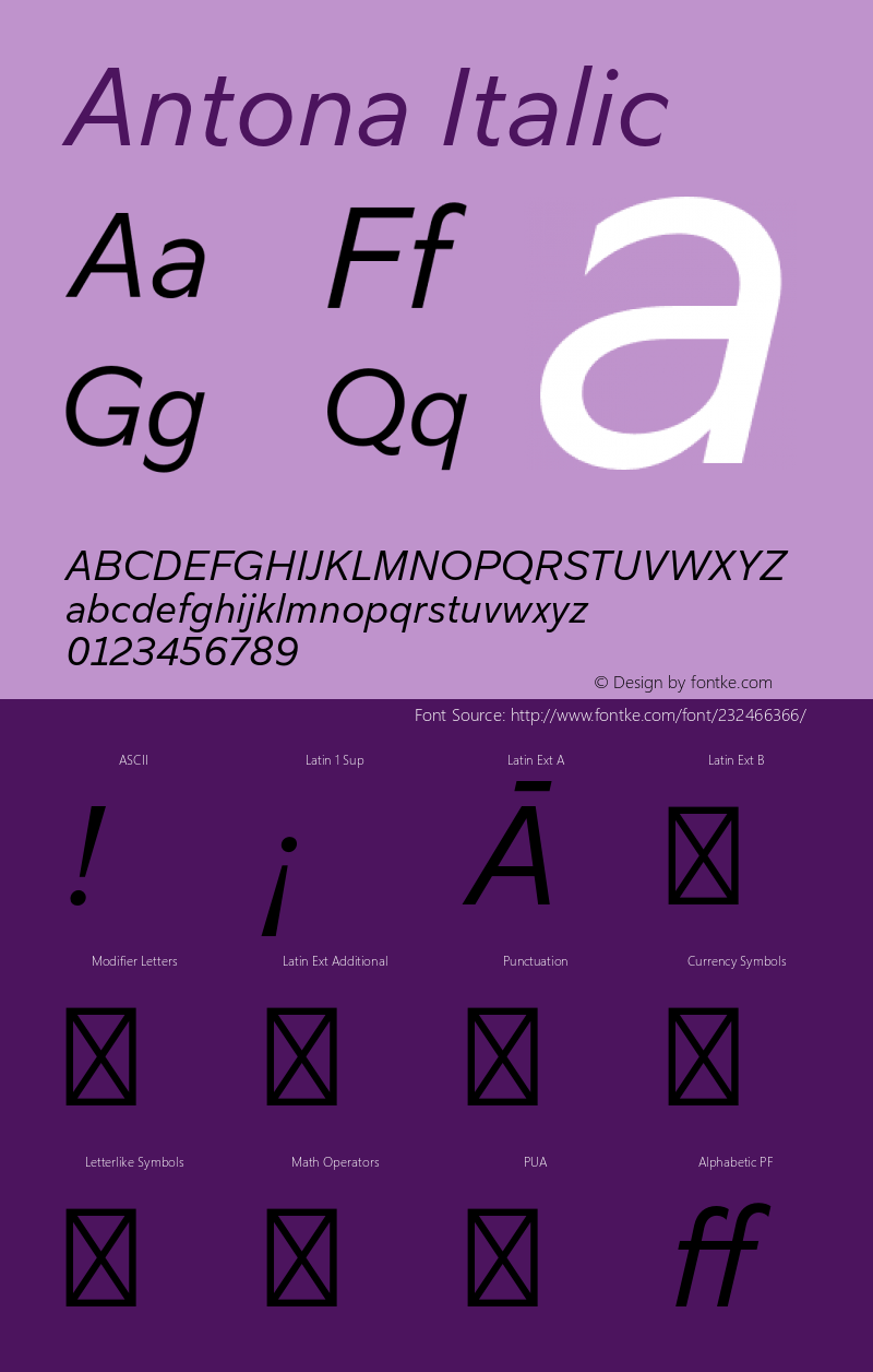 Antona-Italic Version 1.070图片样张