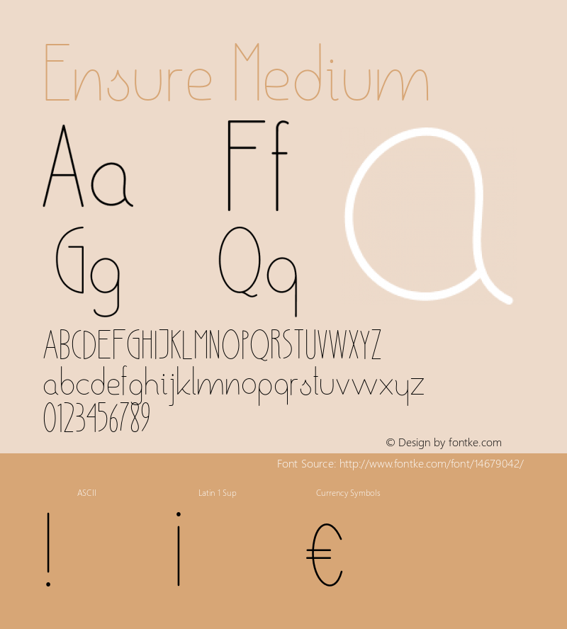 Ensure Medium Version 001.000 Font Sample