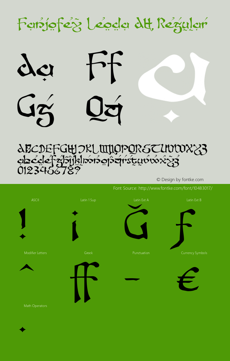 Fanjofey Leoda AH Regular 1.20 Font Sample