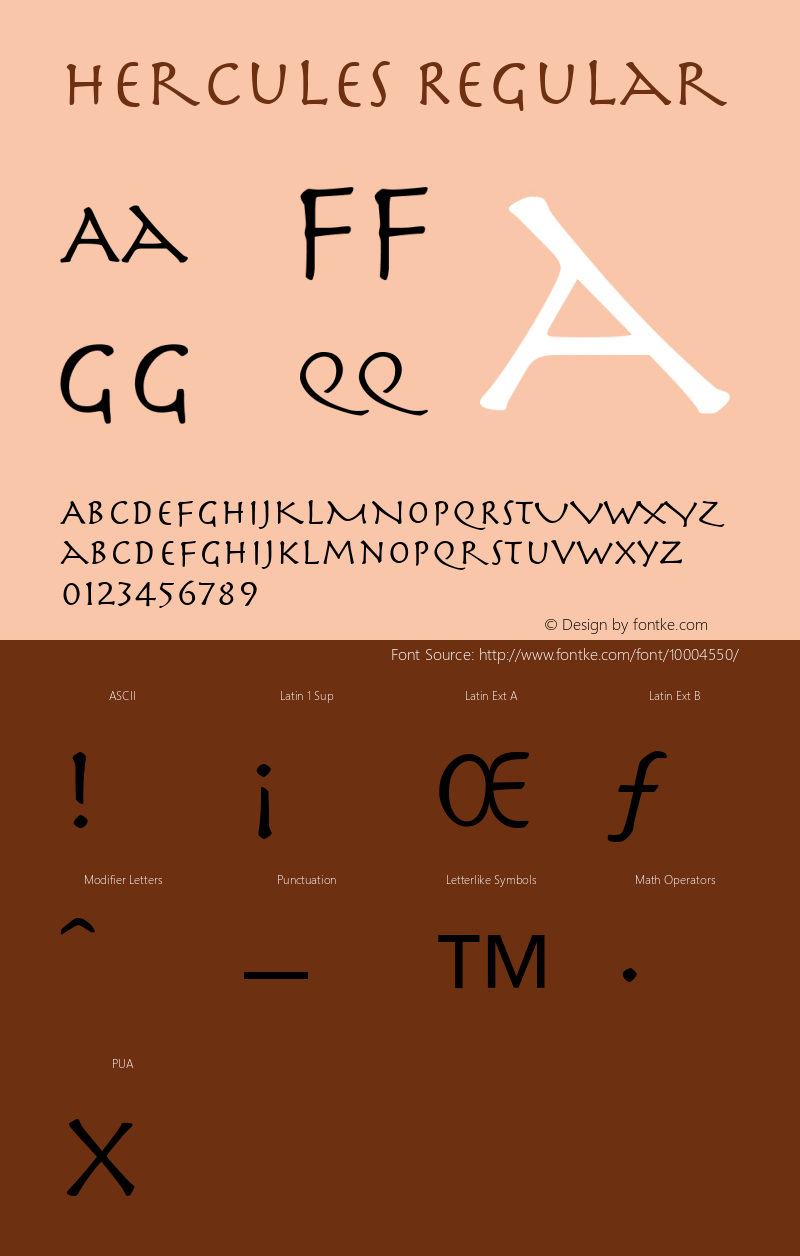 Hercules Regular Converted by Alltype Font Sample