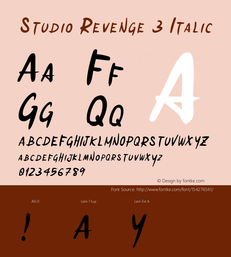 Studio Revenge 3 Italic Version 1.00;November 11, 2020;FontCreator 12.0.0.2555 64-bit Font Sample