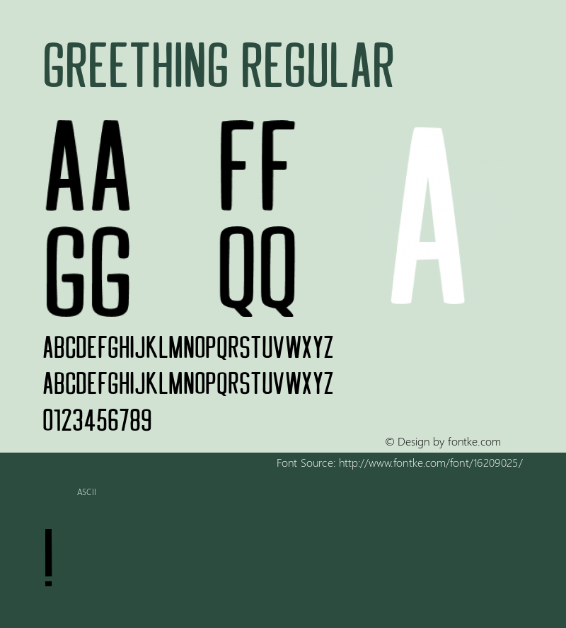 GREETHING Regular Version 1.000 Font Sample