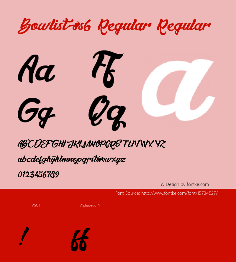 Bowlist ss6 Regular Regular 1.000 Font Sample