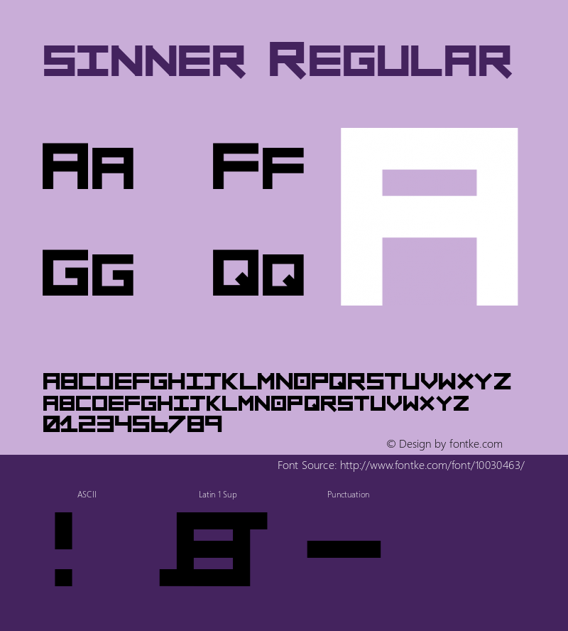 sinner Regular 1.0 Font Sample
