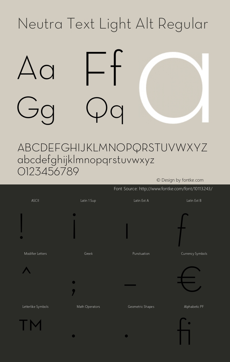 Neutra Text Light Alt Regular OTF 1.000;PS 001.000;Core 1.0.29 Font Sample