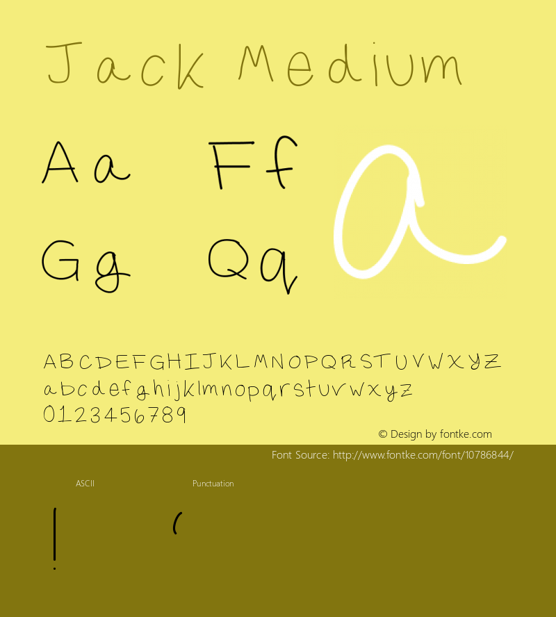 Jack Medium Version 001.000 Font Sample